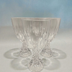 Set of 4 ~ Mikasa «PARK LANE» Crystal ~ Water Goblets ~ 6 3/4″ Tall