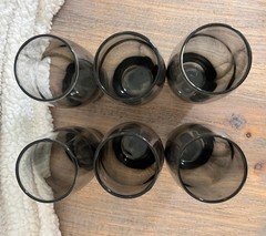 Set of Six 6 Classic Smoke Tumblers Drinking Glasses Gray 16oz