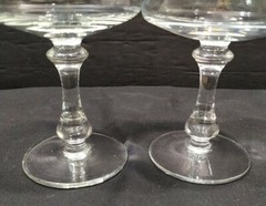 Lot 2 Crystal barware tulip shape clear Glasses ETCHED SHIP Nautical Ocean