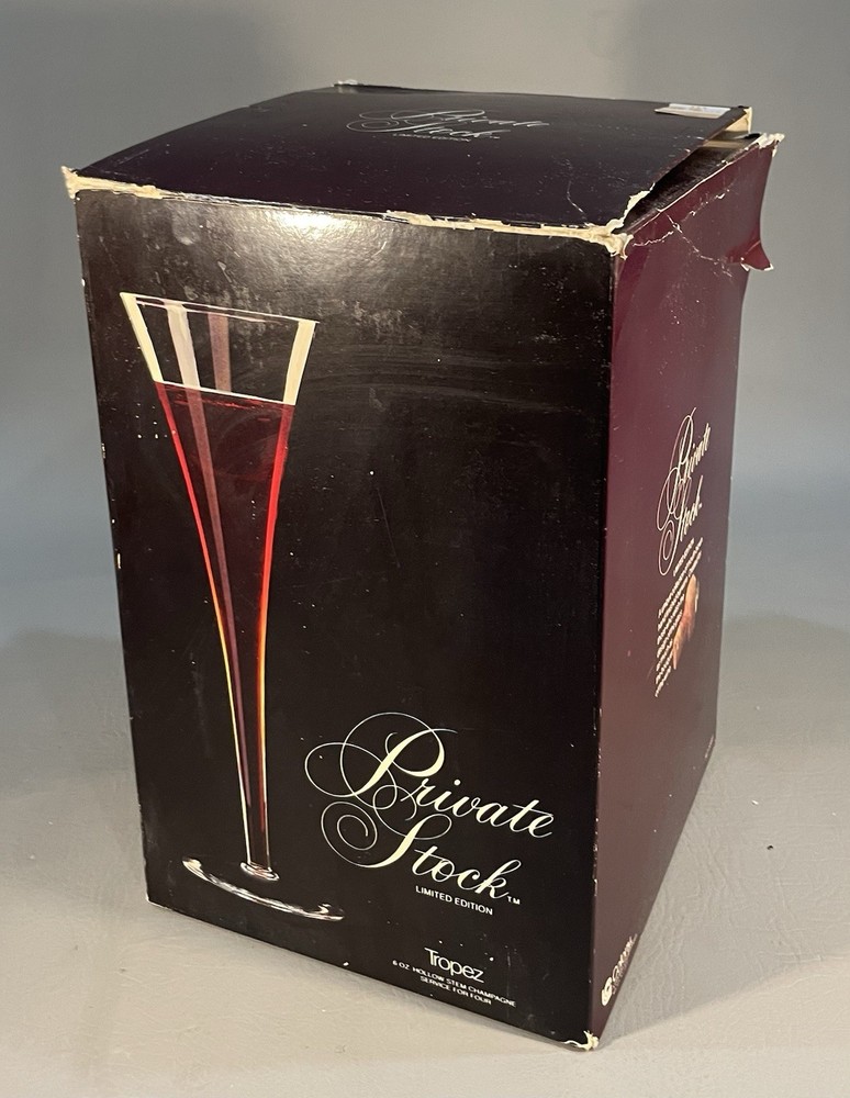 Private Stock Limited Edition Tropez 6 oz hollow stem Set Of 4 champagne Flutes