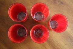 5x Vintage Culver Red Gold Siam Thai Goddess Tumbler Highball Drinking Glass MCM