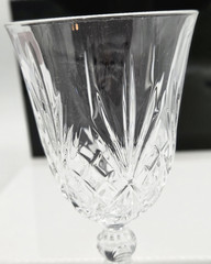 Set of 4 RCR Cristalleria Italiana Cut Crystal Melodia Wine Goblets / Glasses