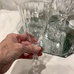Fostoria Style 7.75” Illusion Pineapple Stem Water Goblet – Set of 6