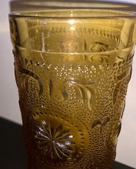 Brockway Glass American Concord Amber Glass Tumblers 5.5” Vintage
