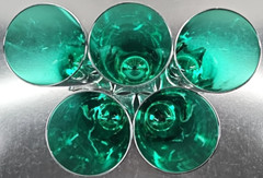 5) Seneca Green 10 Oz Slim Jim Set Vintage Highball Glasses Stemware MCM 903 Lot