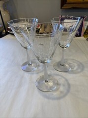 SET OF 3 – Prentiss Nancy LADY HILTON Water Wine Glasses Goblets , 8 Inches Tall
