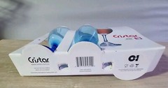 New Box Cristar Blue Stemmed Wine Goblet Glasses 13 Oz. Cobalt Blue Bar Set Of 3