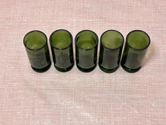 VTG Owens-Illinois Glasses Set of (5) Barware Liquor Dark Green MCM *Mark & #