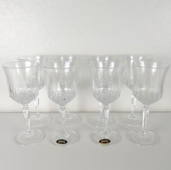 Set of 8 Wine Glasses 24% Lead Crystal Stemware Barware 7″