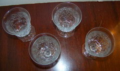 SET OF FOUR Perfect Vintage McKee «ROCK CRYSTAL» Egg Cups/Tumblers!!