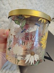 Daisy Glass Jar With Lid Embossed With Daisies Trinket Container