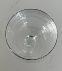 Vintage Etched Twisted Stem Silver Rim Liqueur Wine Glasses (set of 6)