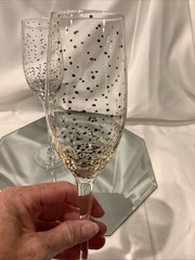 Mikasa Silver & Gold Confetti 9.75” Toasting Champagne Flutes – Set of 4