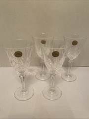 CRISTAL DE FLANDRE Salzburg Crystal Water Goblet / Wine Glass – Set of 4