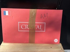 CRISTAL AU PLOMB 24% LEAD CRYSTAL MULTISIDE STEM CUT VERTICAL WINE GOBLET FRANCE