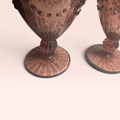 Pioneer Woman Plum Purple Adeline 8 Oz Footed Water Wine Goblets 6 1/2″ Set Of 4