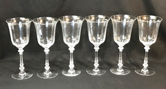 Heisey #5025 Stem Water Goblet Glasses TYROLEAN RIBBED PATTERN SET OF 6