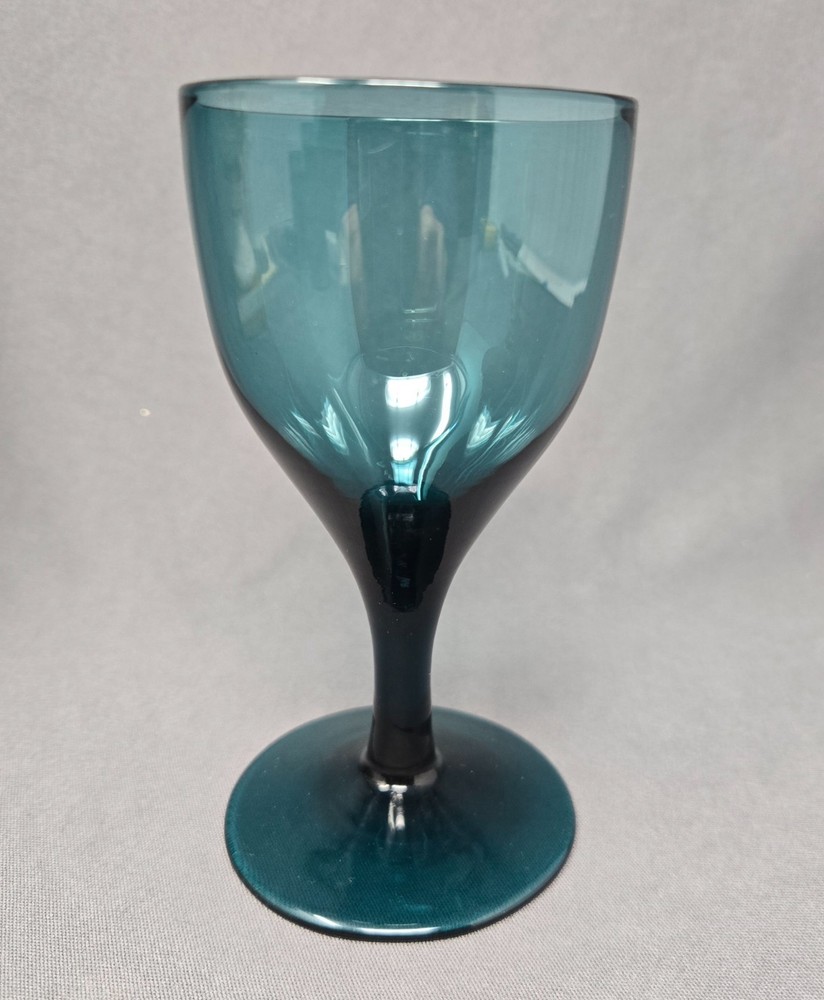 British, Bristol Made Teal Wine Glass 19th C. 4 3/4″