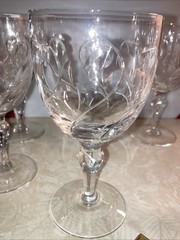 Vintage Set of 6 Stuart Crystal MINUET Glass Goblets 6 3/8” Tall Made In ENGLAND