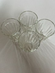 1930’s Vtg Clear Depression Glasss Tequila Tumbler 3.4 X2.3” Set Of 4 Decor Bar