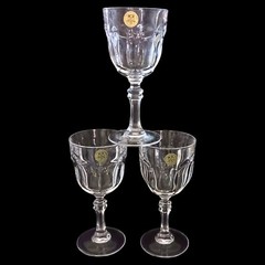 3 Royal Crystal Rock Wine Glasses Columbia Goblets RCR Baroque Rococo Regency