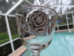 Libbey Glass Rose Bouquet (AKA Rose and Bud WDCO) Liquor Cocktail Stem 3003 EUC