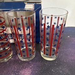 Americana Stars & Stripes Flag Glasses by Williams-Sonoma, Set of 6 –15oz 4July