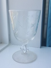 Vintage Libbey MCM X Cross Stardust Atomic Water Tea Wine Goblet Glass Stemware