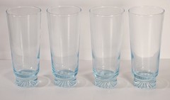 Vintage 50s MCM Duz Detergent Star Sapphire Blue Water Glasses Lot of 4 (A2)