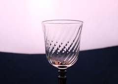 Onyx Cristal D’Arques Durand Cordial Wine Glass Black Stem Clear Swirl Optic 4 «