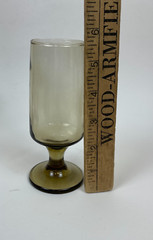 4 Vintage Accent by LIBBEY Tawny GLASS Footed Champagne Flute Smokey 5.5″