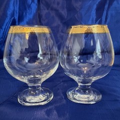 Imperial Crystal Wide Gold Rim 5″ Brandy Cognac Glass