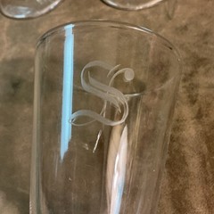 Circa 1880S Mckee Glass Company Clear Water Goblet A Lot Of 4 “S” monogram