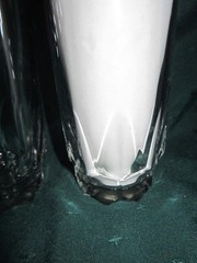 Pair of Clear Glass Highball Glasses~VG~Cut Glass Bottoms