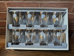 Vintage Libbey HOSTESS GLASSWARE SET of 8 24K Gold Accent – New in Original Box