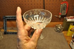 Vintage Footed Sherbet Glasses One Glass , Etched Flowers see pictures