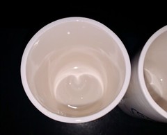 5 Ceramic Embossed Painted FRUIT Juice Cups Vintage Japan