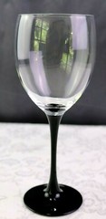 Luminarc Domino Signature Black Stem Tall Water Wine Goblet 8 » 12 oz France