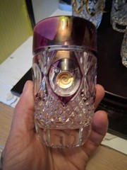 Vintage Set Of 6 Hofbauer Crystal Harlequin Long Drink Highballs Glasses. Nice