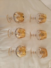 Vintage Set of 6 Medici Brandy Sniffer Arte Italica 24k Gold Trim