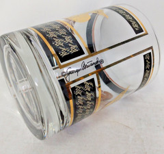 Set of 4 Georges Briard Black & Gold Old Fashioned High Ball Glass Mallard Ducks