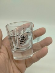 Set Of 2 MCM Retro Funky Vintage Atomic Shot Glasses Bar ware Libbey