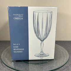 NEW Marquis by Waterford Omega Crystal Iced Beverage Glasses Set of 4 151727