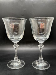 2 Royal Bavarian Crystal Wine Glasses , Clear Flair Stemware Germany