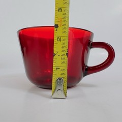 Anchor Hocking Royal Ruby Red Glass Cups Mug Set of 4 Tea Coffee Vintage