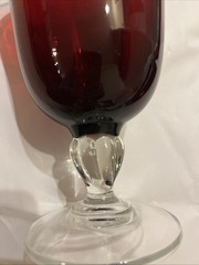 VTG Cranberry Glass Goblets Set Of 2 Perfect Condition:)