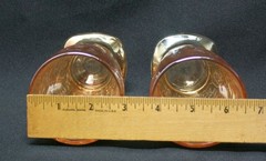 2 Vintage Jeannette Floragold / Louisa Iridescent Tumblers In Superb Condition
