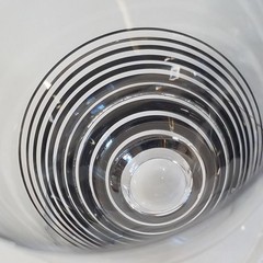 Daum France 6 Goblet Set 5″ Glasses Silver Stripes SIGNED RARE 8 Ounces