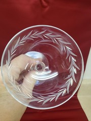Vintage MCM Fosteria Holly Clear Etched Crystal Champagne/Tall Glasses -11