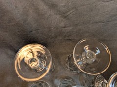 Antique «X» Goblets, Hand Cut Intricate X Design Lyngby? Sasaki?